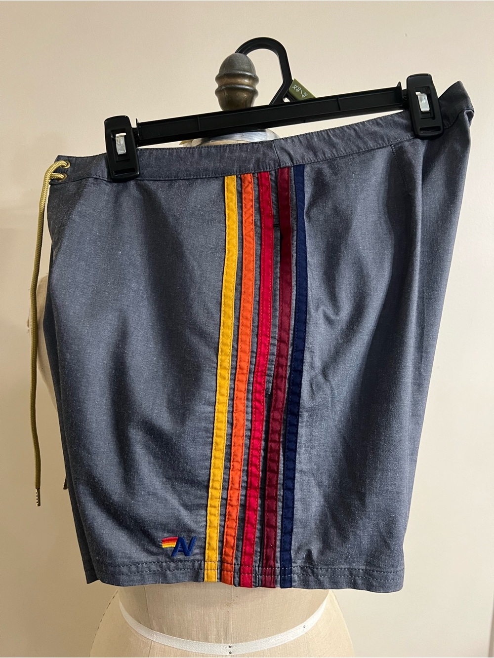 Aviator Nation 5 Stripe Grey Boardshorts size 32 -Made in California - Picture 7 of 12